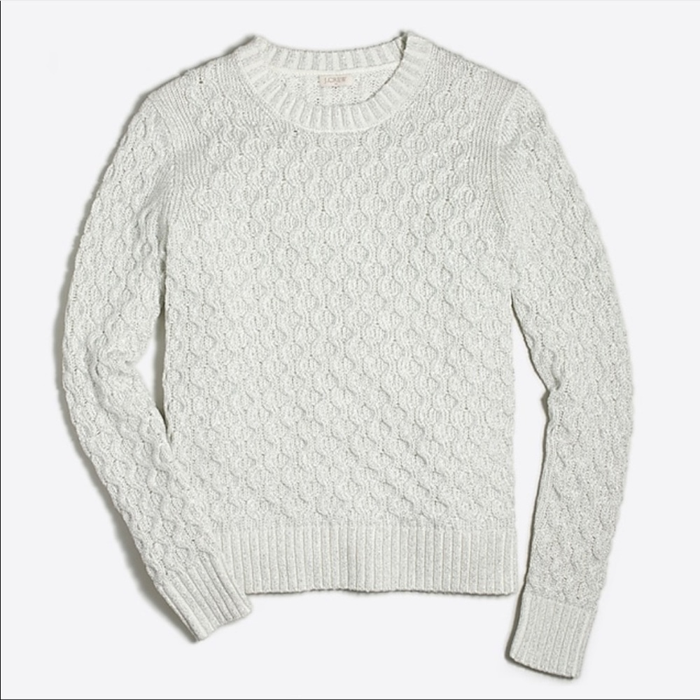 NWOT J.Crew Factory Metallic Cable Knit Sweater